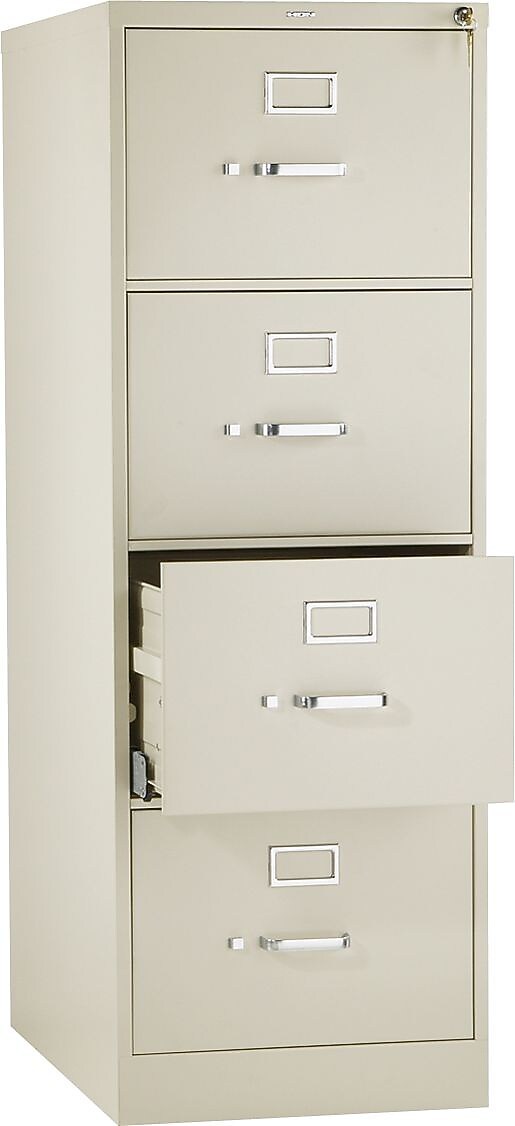 HON 510 Series 25"D Vertical Files; 4-Drawer, Legal Size, Putty