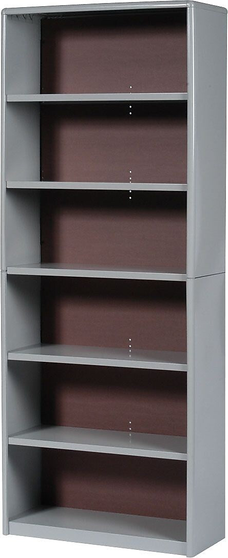 Safco ValueMate Economy 6-Shelf 80"H Steel Bookcase, Gray (7174GR)