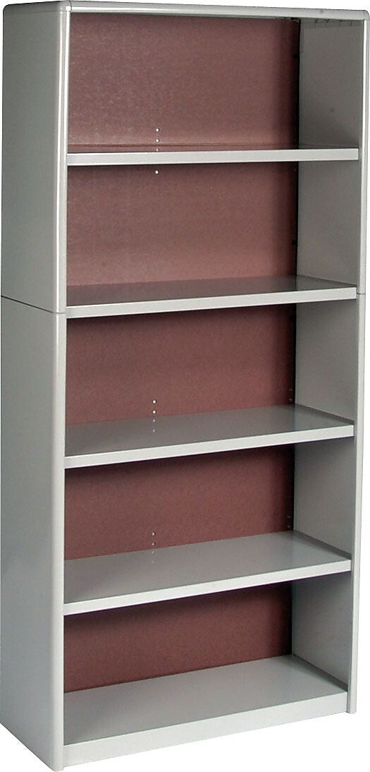 Safco Value Mate 5-Shelf 67"H Wood Bookcase, Gray (7173GR)