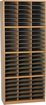 Safco Value Sorter® 72-Compartment Literature Organizers, 9.75" x 13.5", Medium Oak (7131MO)
