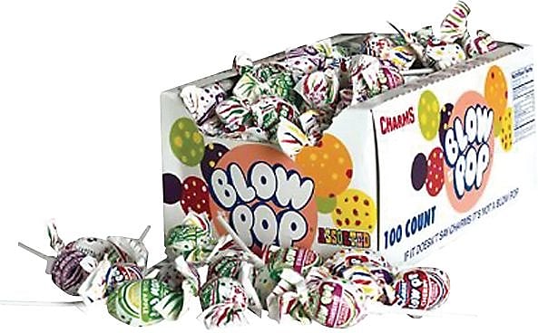 Charms Blow Pop Lollipops, Assorted Flavors, 65 oz., 100 Pieces (CRM3869)