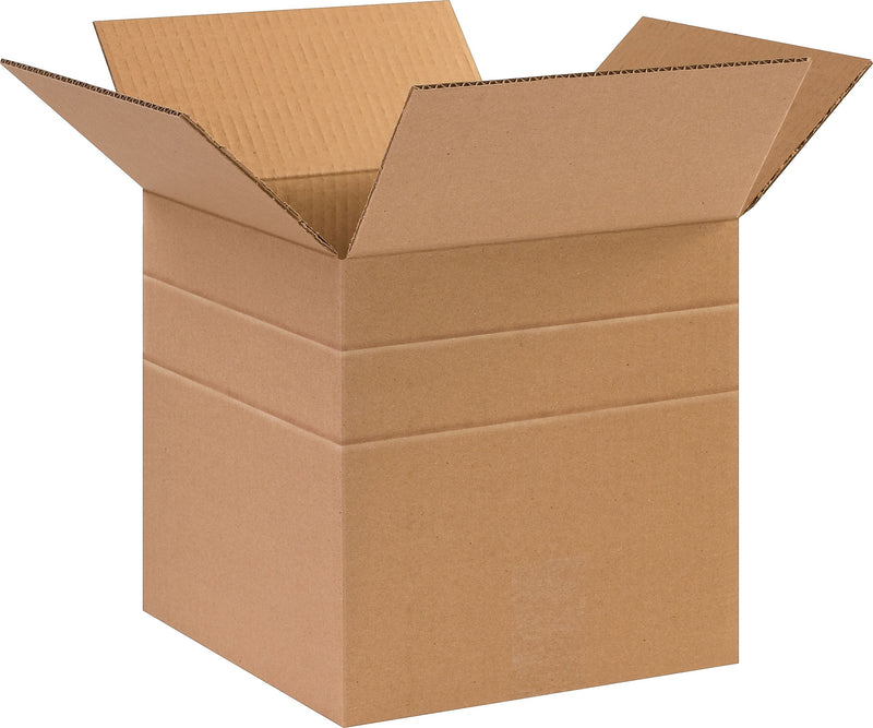 10" x 10" x 10" Multi-Depth Shipping Boxes, Brown, 25/Bundle (MD101010)