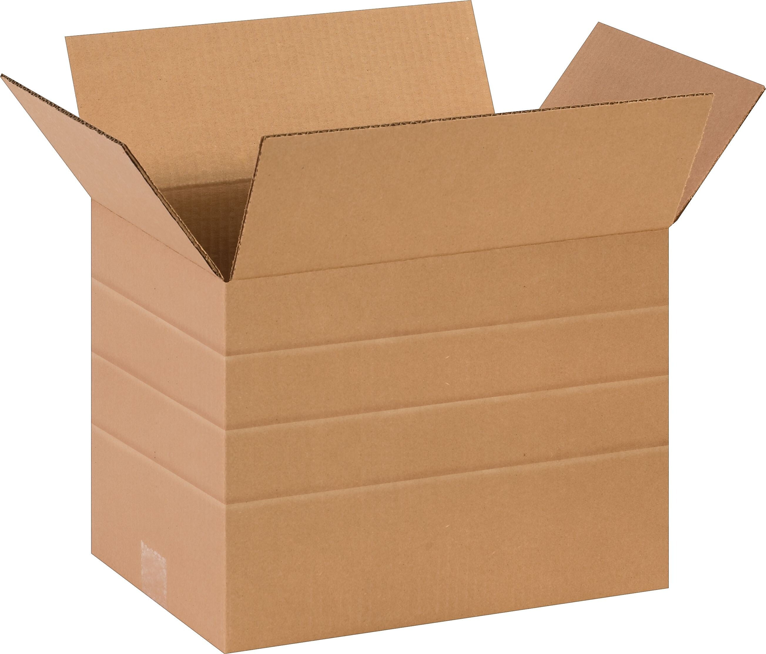 10" x 14" x 10"'' Multi Depth Shipping Boxes, 32 ECT, Brown, 25/Bundle(MD141010)