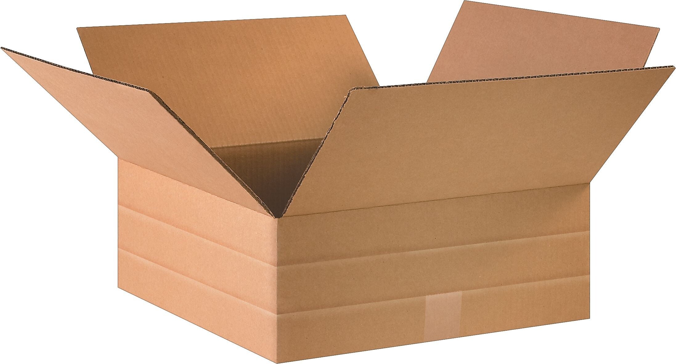 16" x 6" x 6"'' Multi Depth Shipping Boxes, 32 ECT, Brown, 25/Bundle (MD16166)
