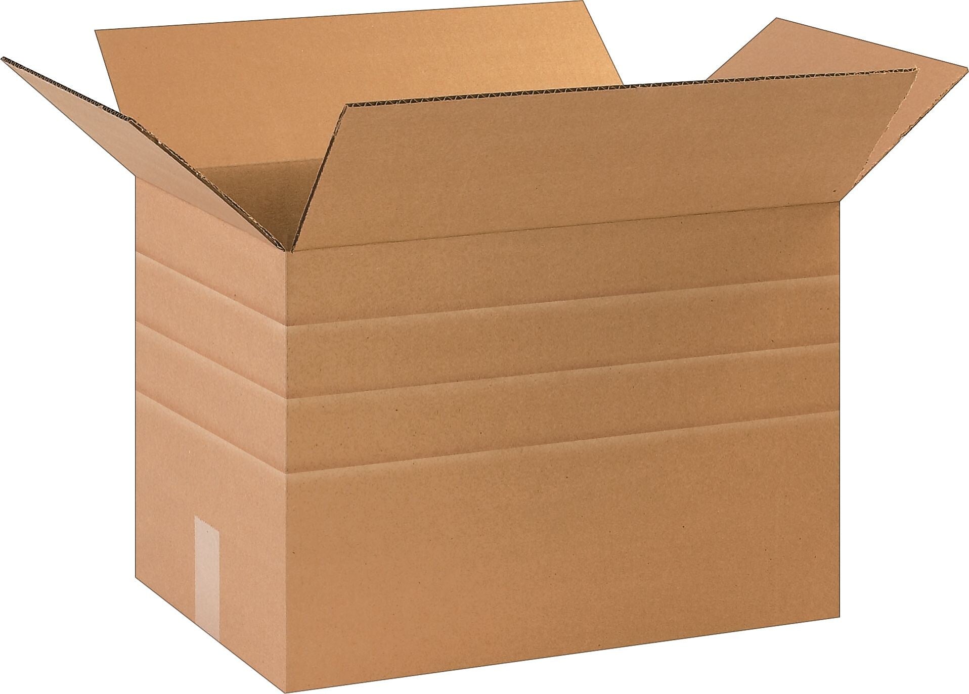 17 1/4" x 11 1/4" x 12"'' Multi Depth Shipping Boxes, 32 ECT, Brown, 25/Bundle(MD171112)