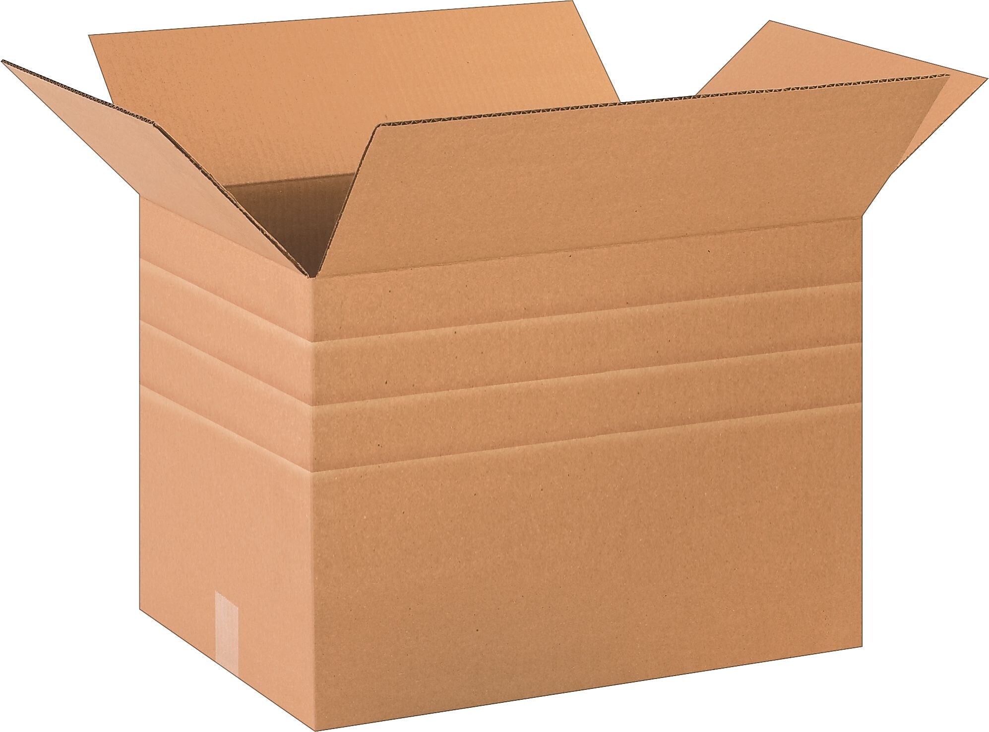 14 x 20 x 14'' Multi Depth Shipping Boxes, 32 ECT, Brown, 15/Bundle(MD201414)