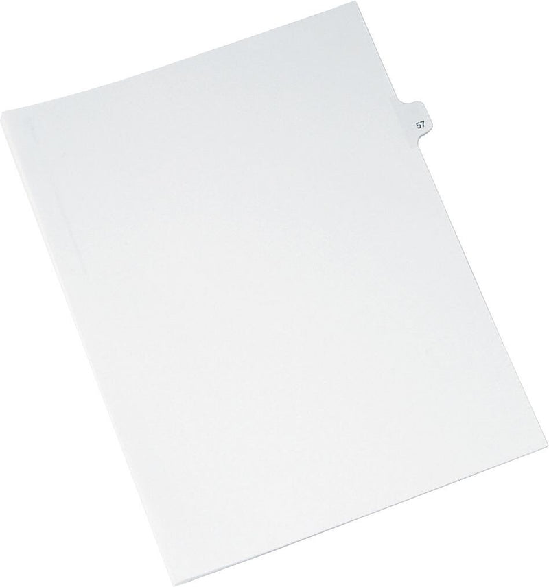 Avery Style Individual Legal Divider, Tab 57, 8.5" x 11", White, 25/Pack (01057)