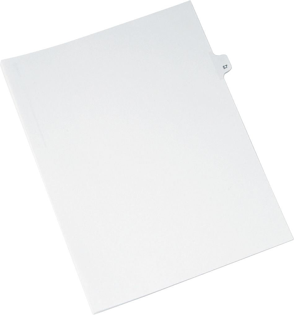 Avery Style Individual Legal Divider, Tab 57, 8.5" x 11", White, 25/Pack (01057)
