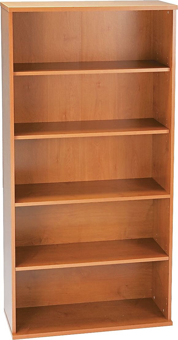 Bush Business Furniture Westfield 73"H 5-Shelf Bookcase with Adjustable Shelves, Natural Cherry Laminated Wood (WC72414)