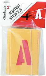 Chartpak Painting Stencil Numbers/Letters, 2", Yellow (CHA01555)
