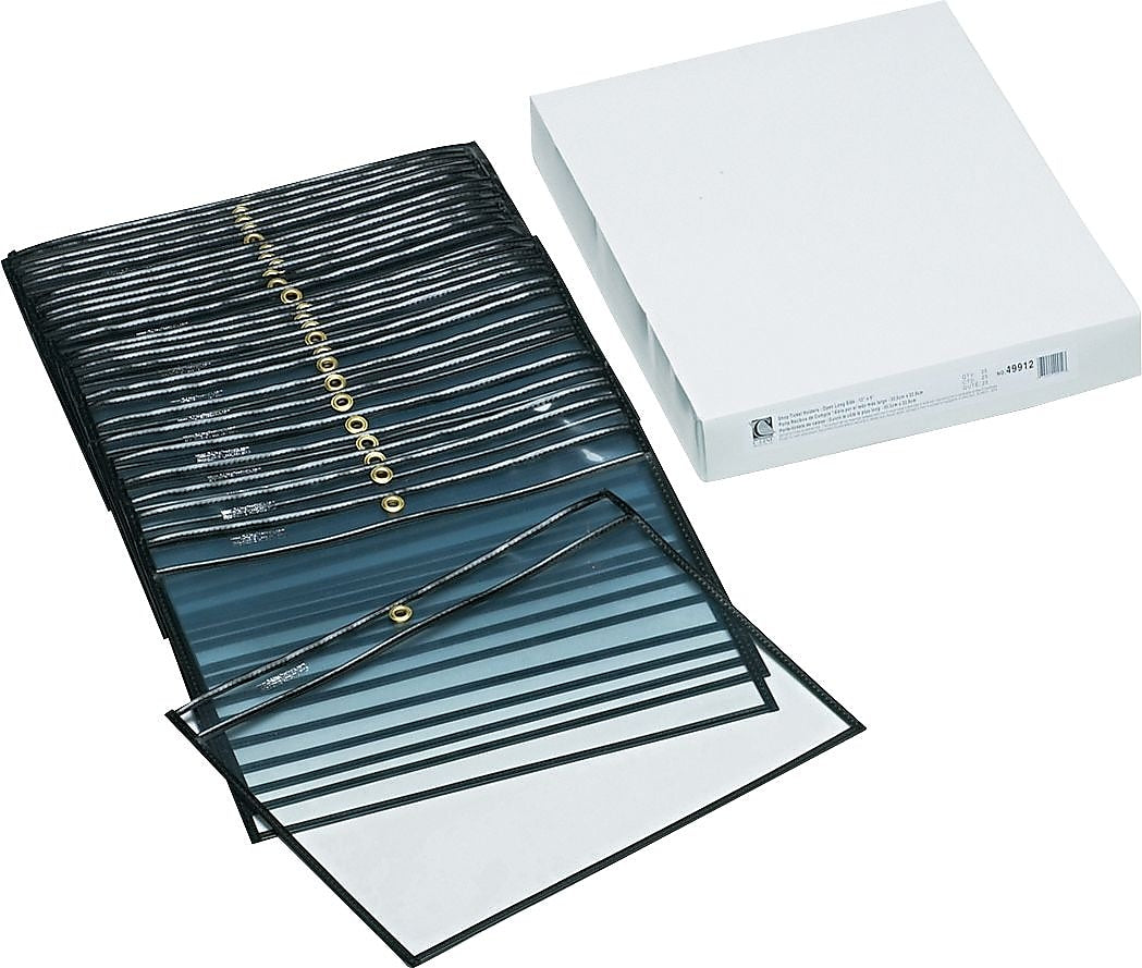 Reinforeced Edge Shop Ticket Holders for 12" x 9" Insert, Clear Front/Back, 25/Box (49912)