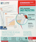 C-Line Standard Weight Sheet Protectors, 8-1/2" x 11", Clear, 50/Box (62038)
