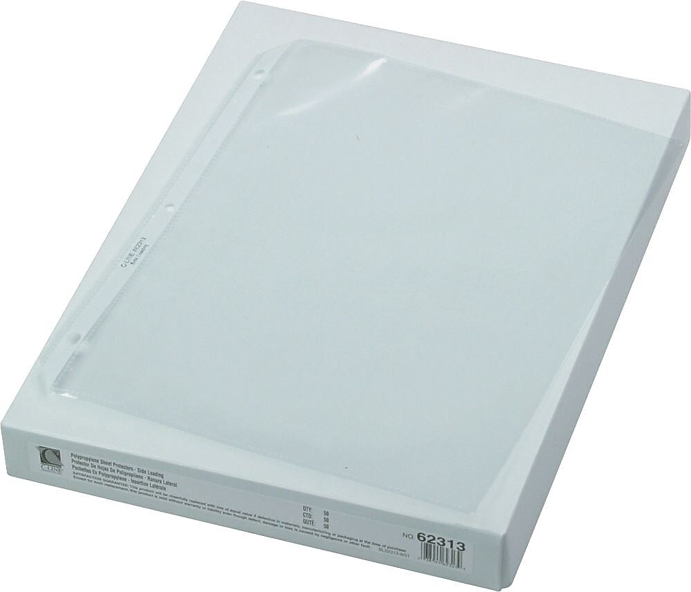 C-Line Side Loading Sheet Protectors, Clear, 11" x 8 1/2", 50/Bx