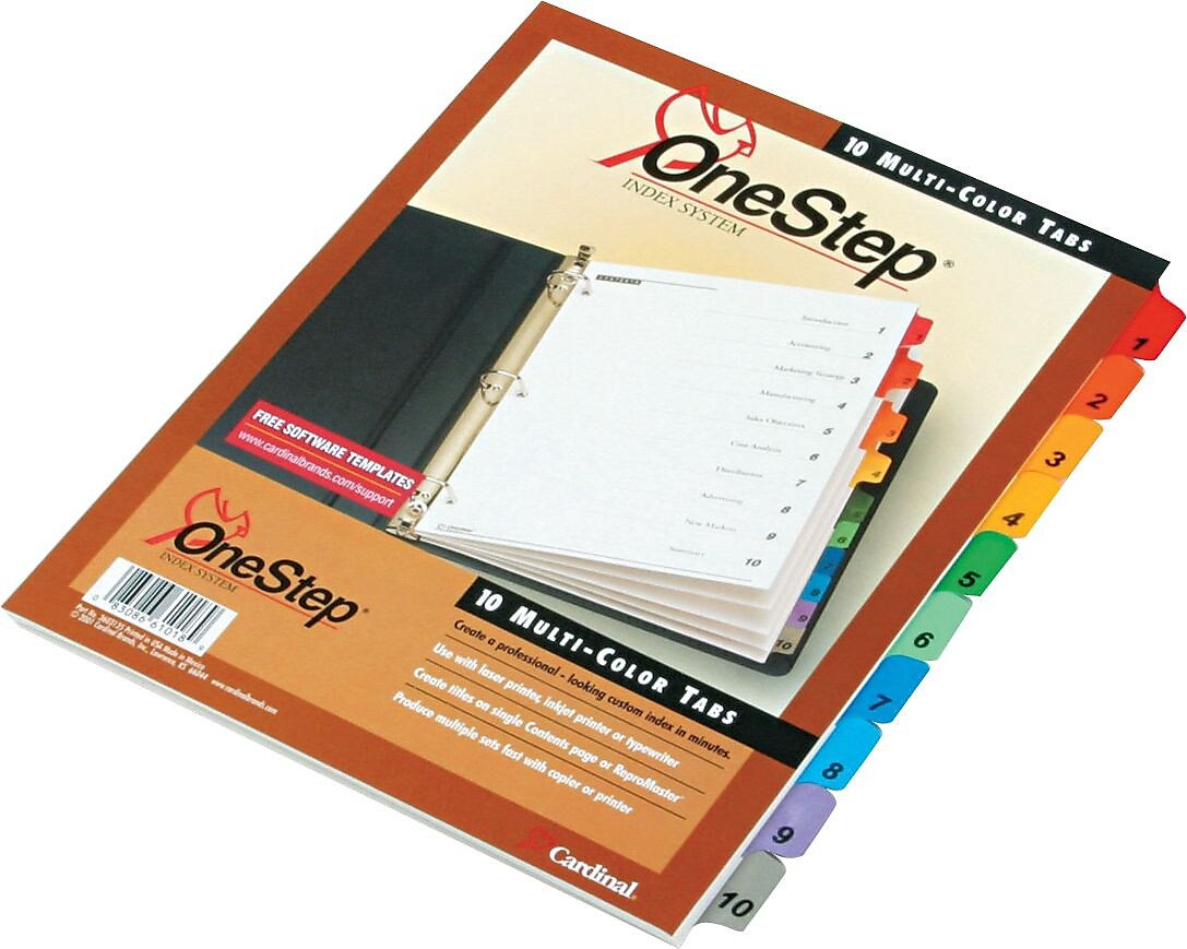 Cardinal OneStep Numeric Divider, 10-Tab, White (CRD 61018)