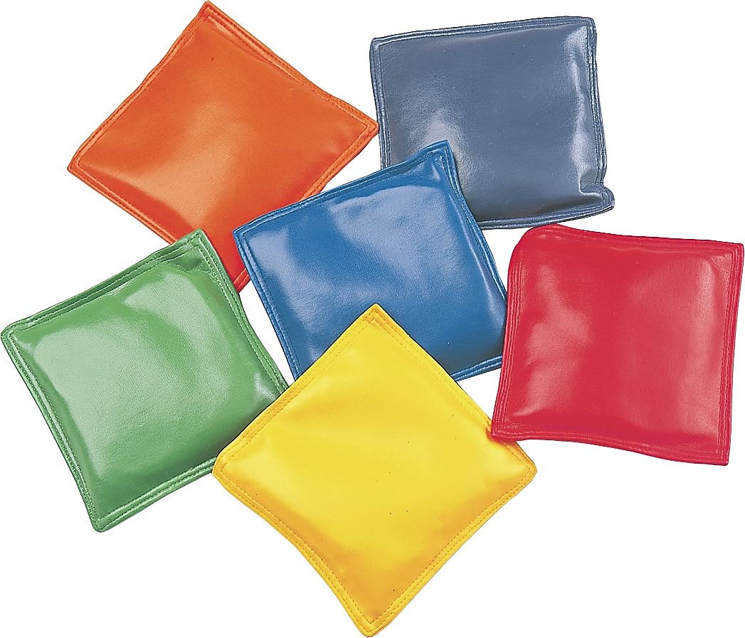 Vinyl-Covered Bean Bag Set, 4" Bags, Assorted Colors, 6 Bags per Set (CSIMBB4SET)