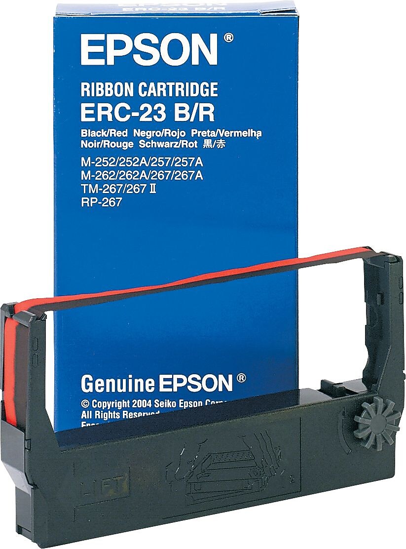 EPSON® ERC-23BR Printer Ribbon for M-250/M-260/RP265/267/TM-267A, B, C, D/TM-270, Black/Red