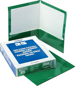 Oxford Laminated Portfolio, High Gloss, Green, 11" x 8 1/2", 25/Bx