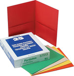 Oxford 10 2-Pocket Paper Presentation Folder, Assorted, 25/Box (57513EE)