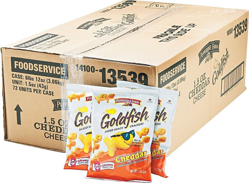Goldfish Cheddar Crackers, 1.5 oz., 72 Packs/Box (CAM13539)