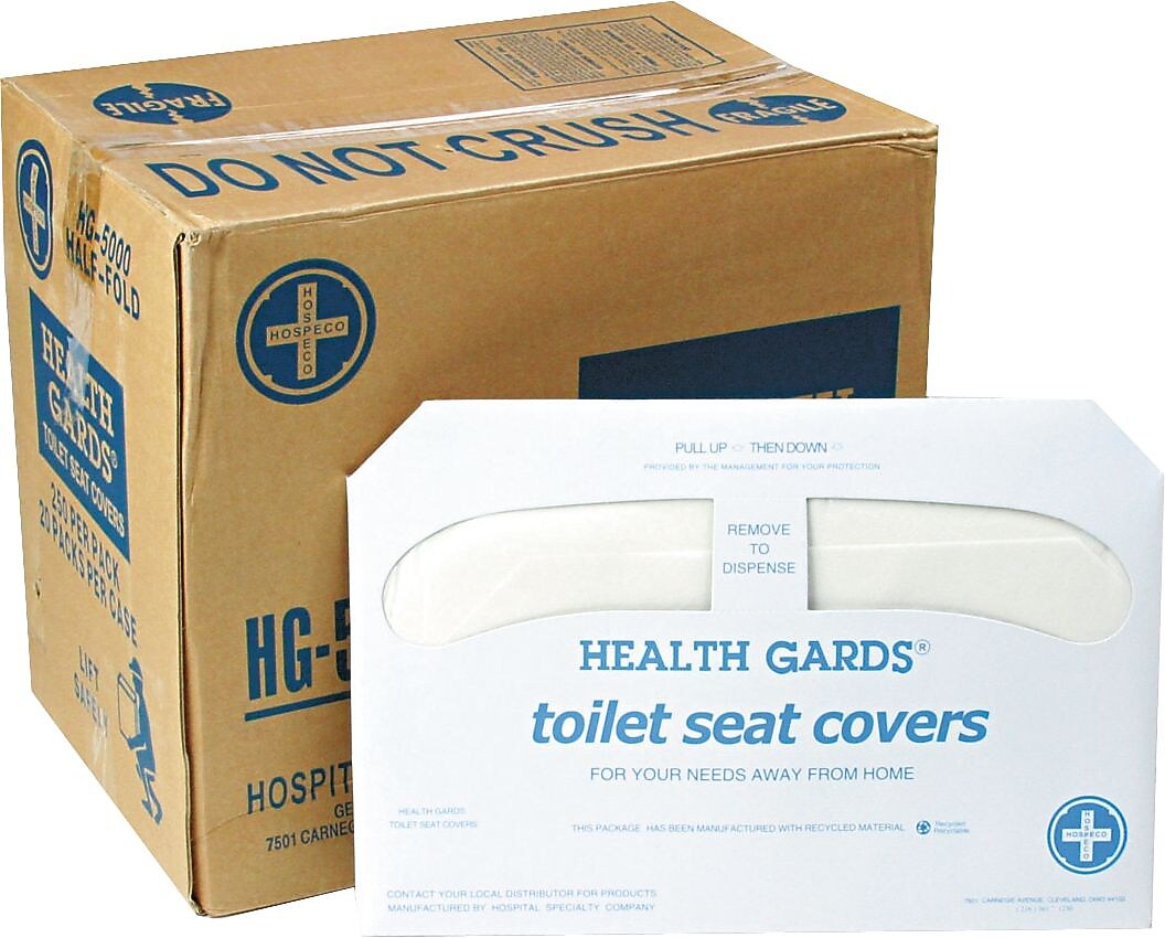 Health Gards® Toilet Seat Covers, White, 250 Covers/Pk, 20/Ct