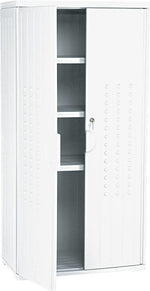 Iceberg® Officeworks® Polyethylene Storage Cabinet, Non-Assembled, 66Hx33Wx18D", Platinum