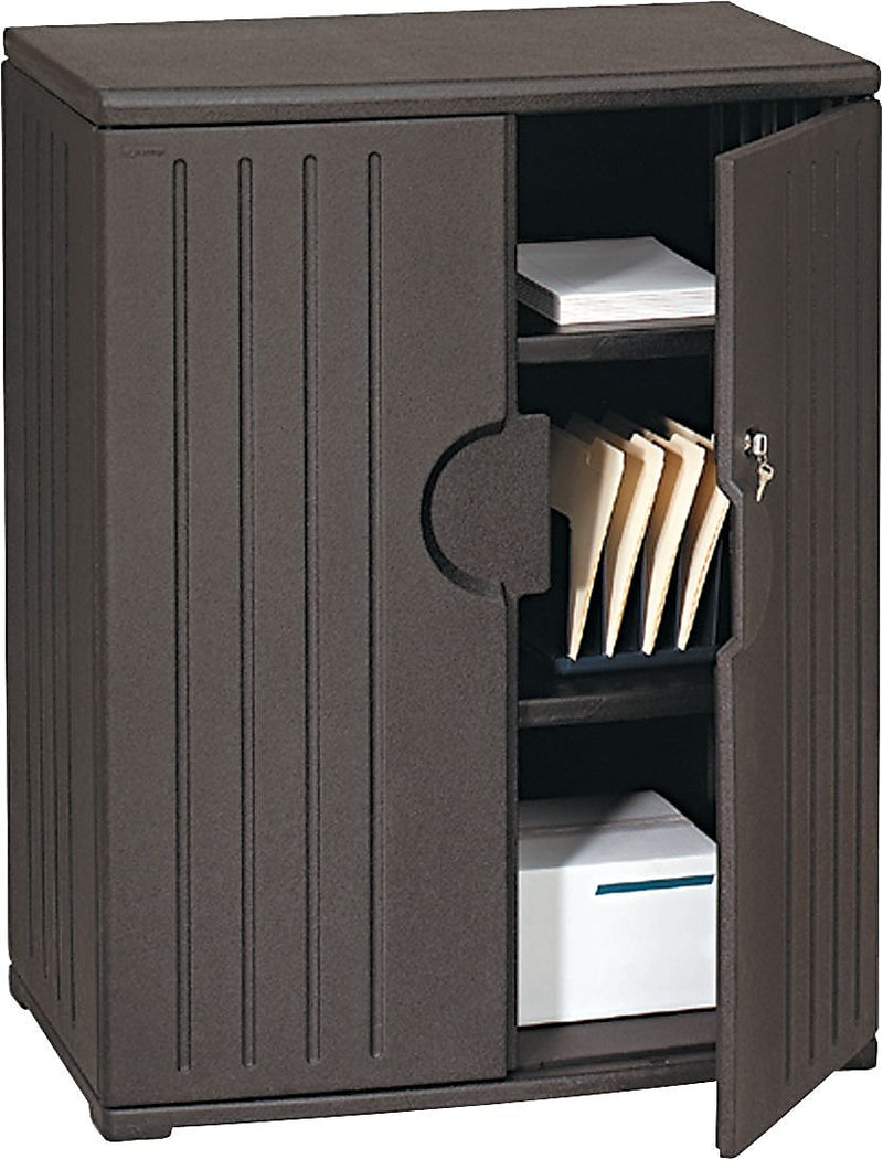 Iceberg® Officeworks® Polyethylene Storage Cabinet, Non-Assembled, 46Hx36Wx22D", Black