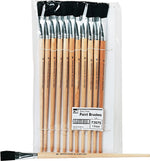 Leonard Easel Board Paint Brush, Size 18, 3/4" Bristles, Natural Wood Handle, 12/Pk