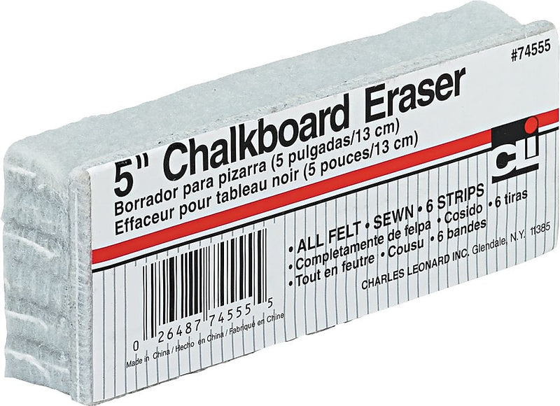 Leonard 5-Ink Felt Eraser, 1"H x 5"W x 2"D