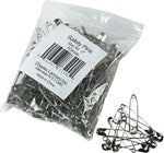 Nickel-Plated Steel Safety Pins, 2", 144 Pins/Pack