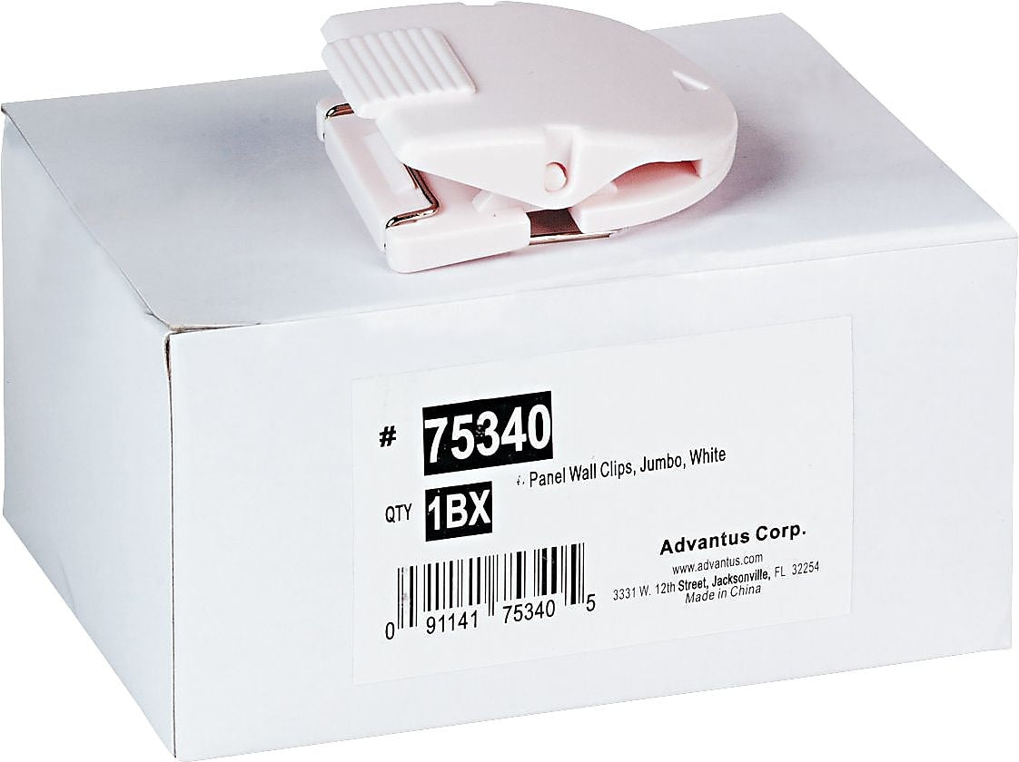 Avantus Jumbo Size Cubicle Clip, White, 10/Pack (75340)