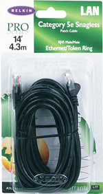 Belkin 14' RJ45 Cat-5E Patch Cables, Snagless, Black