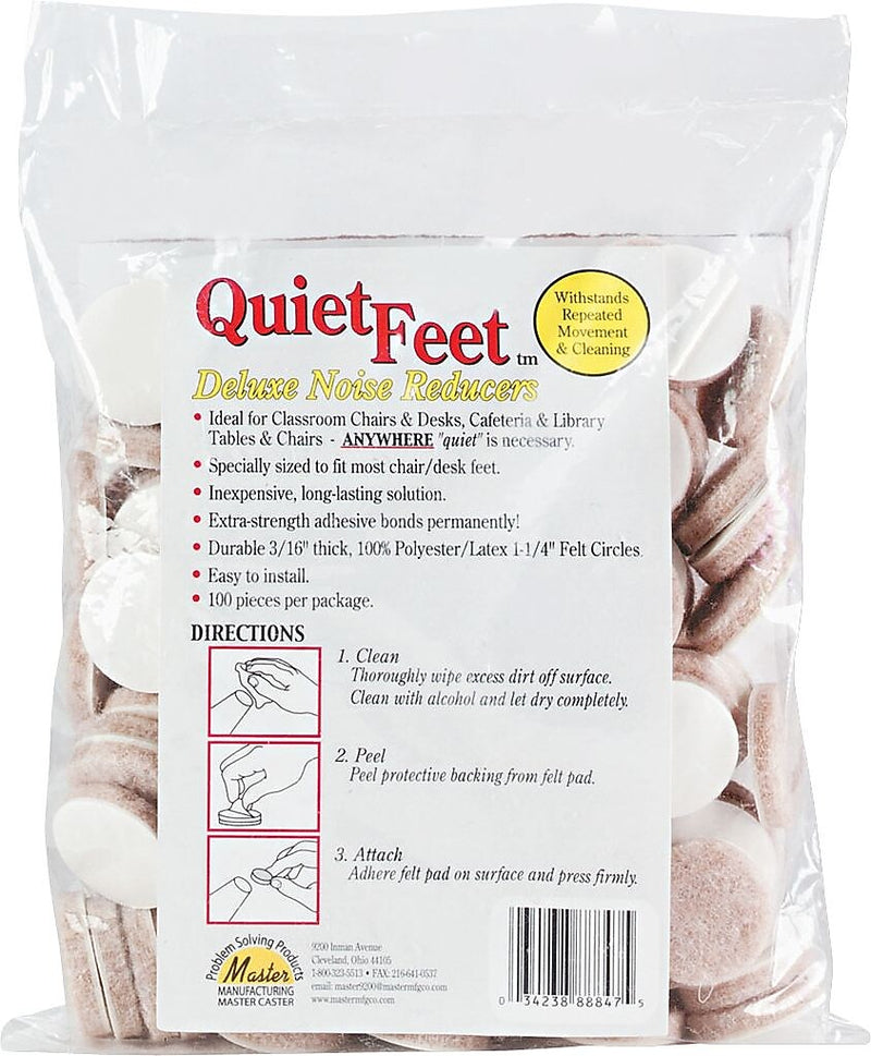 Master Caster Quiet Feet™ Deluxe Circular Noise Reducers, Beige