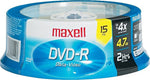 Maxell 638006 16x DVD-R, 15/Pack (635035)