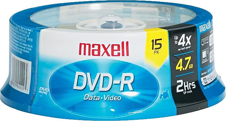 Maxell 638006 16x DVD-R, 15/Pack (635035)