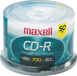 Maxell 648250 52x CD-R, 50/Pack