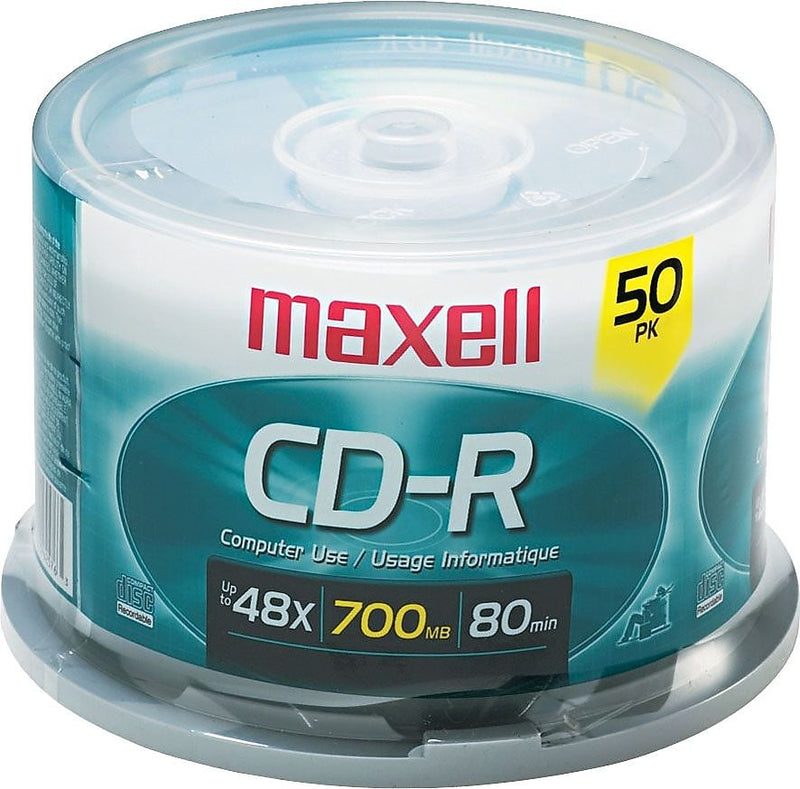 Maxell 648250 52x CD-R, 50/Pack