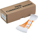 Pap-R Products Currency Straps, Orange/White, 1000/Pack (400050)