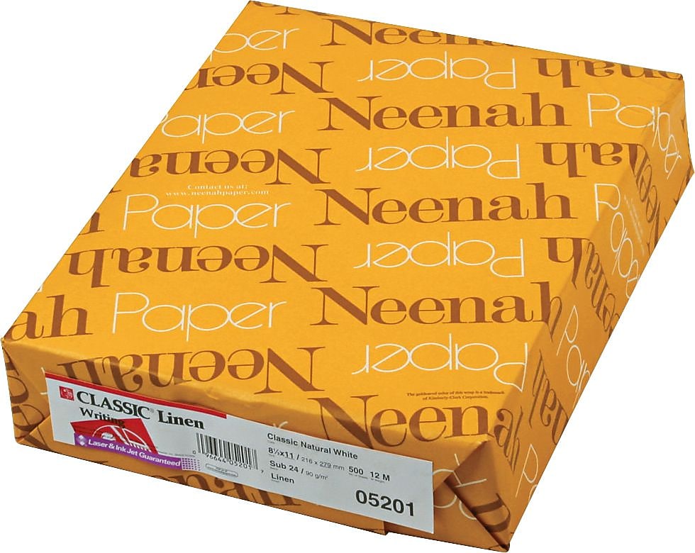 Neenah Classic® Linen Premium Writing Paper, Classic Natural White (NEE05201)