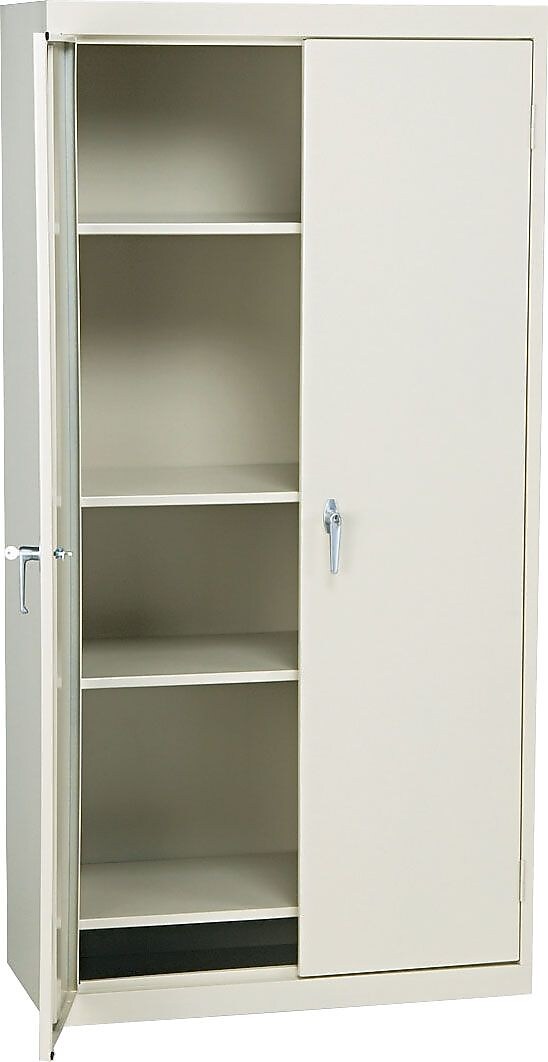 Alera Fixed Shelf Storage Cabinet, Putty, 4-Shelf, 36"W x 18"D x 72"H (ALECM7218PY)