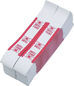 Pap-R Products Currency Straps, White with Red Print 1000/Pack (400500)