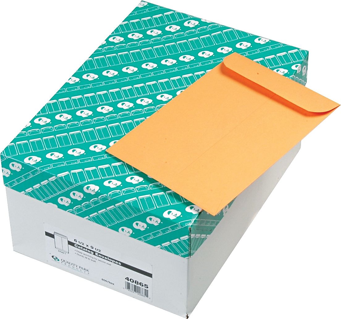 Quality Park Gummed Kraft Catalog Envelope, 6 1/2" x 9 1/2", Kraft, 500/Box (QUA40865)