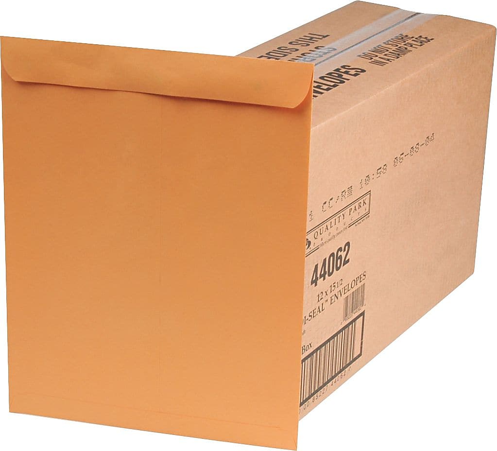 Quality Park Redi-Seal Kraft Catalog Envelope, 12" x 15 1/2", Kraft, 250/Box (44062)