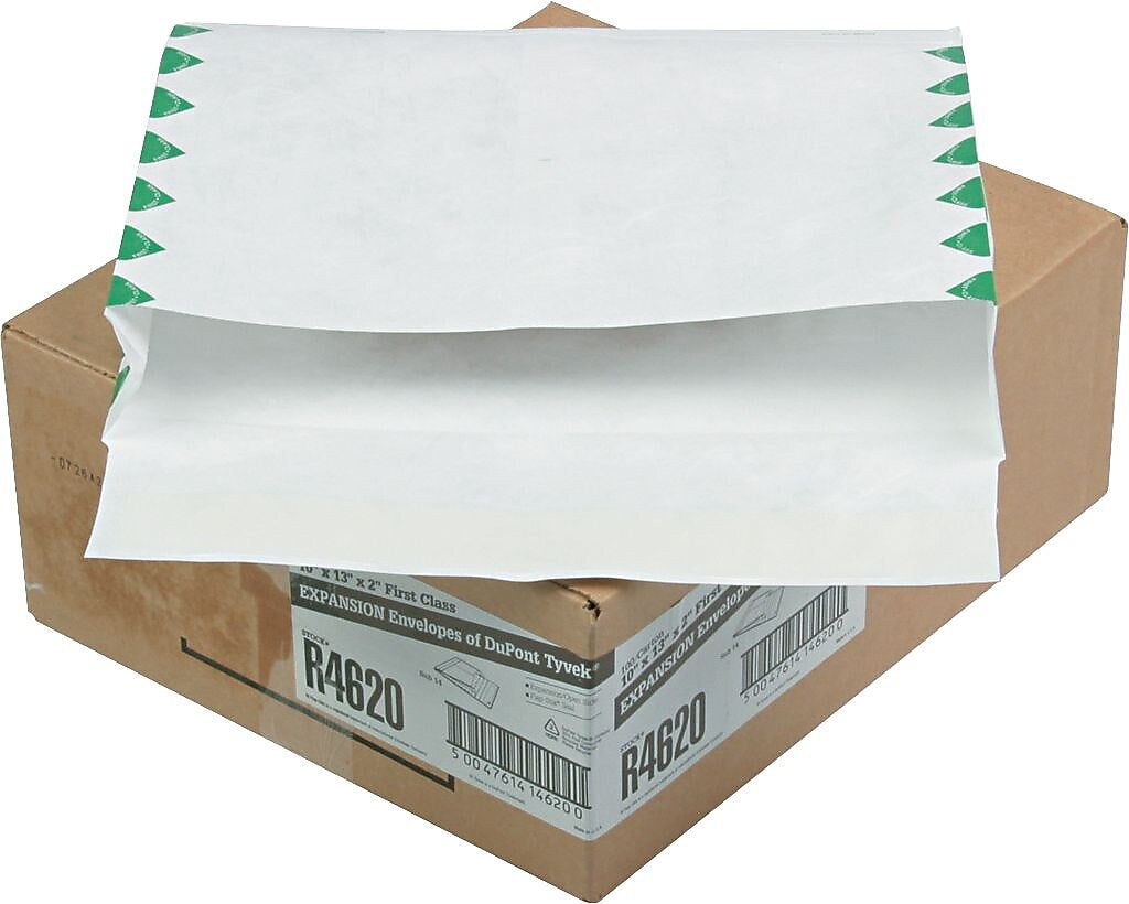 Quality Park Tyvek Self Seal Booklet Envelope 10" x 13", White, 100/Box (R4620)