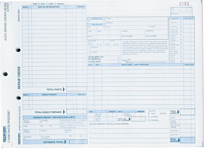 Rediform 4-Part Carbonless Purchase Requisitions, 8.5"L x 11"W, 50 Sets/Book (RED4P489)