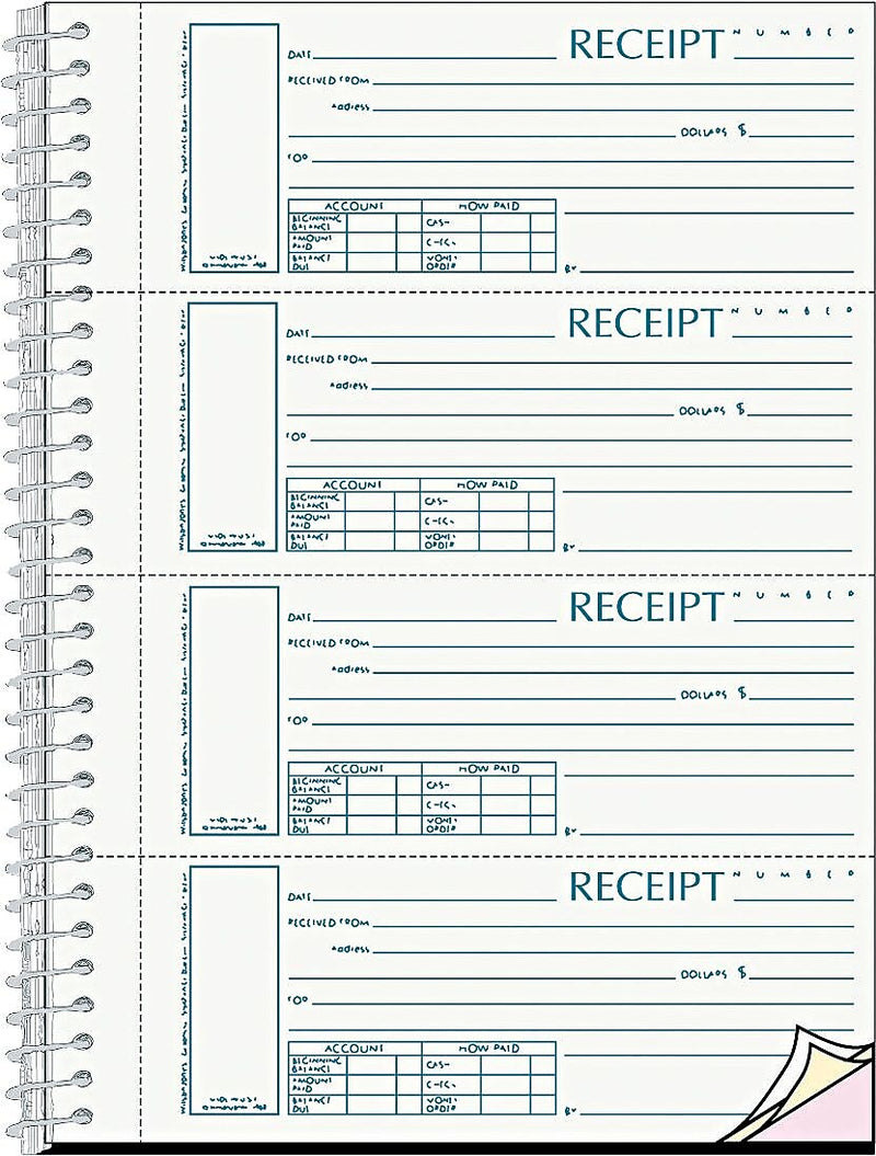 Rediform Money Receipt Book, 2 3/4" x 7", Carbonless, 120 Sets/Book (S16444WCL)