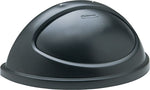 Rubbermaid Untouchable® Half-Round Lid, Plastic, Black, 9 1/8"H x 21 3/8"W x 12 3/8"D