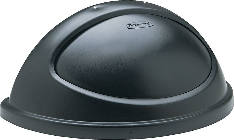 Rubbermaid Untouchable® Half-Round Lid, Plastic, Black, 9 1/8"H x 21 3/8"W x 12 3/8"D