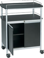 Safco 3-Shelf Metal Mobile Kitchen Cart with Lockable Wheels, Black (8964BL)