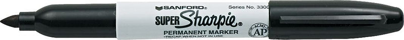 Sharpie Super Permanent Markers, Broad Fine Tip, Black (33001)