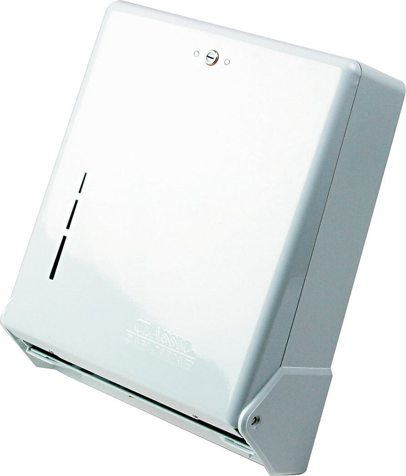 San Jamar® True Fold® Metal Front Towel Dispenser, White